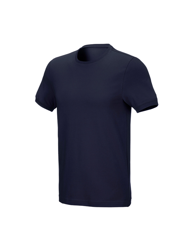 Shirts & Co.: e.s. T-Shirt cotton stretch, slim fit + dunkelblau 1