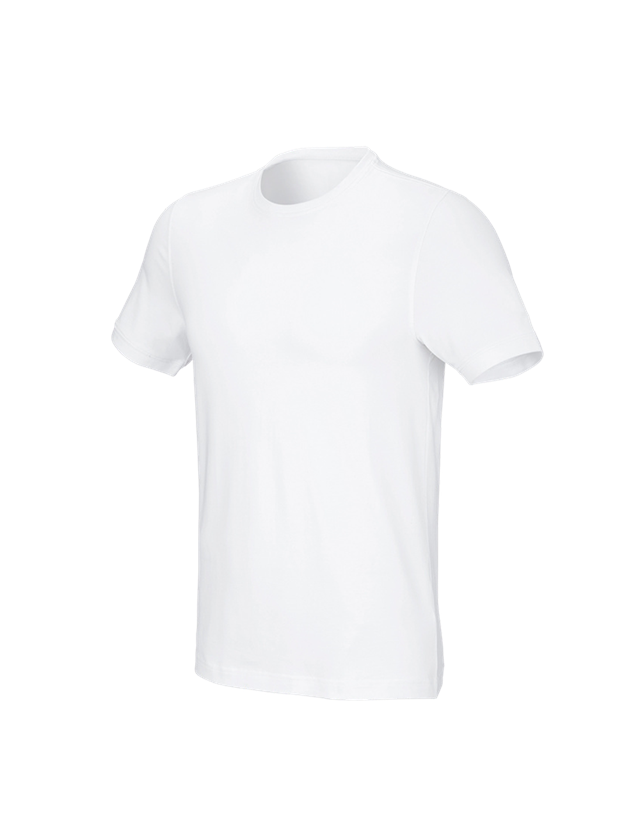 Themen: e.s. T-Shirt cotton stretch, slim fit + weiß 1