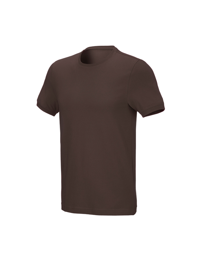 Shirts & Co.: e.s. T-Shirt cotton stretch, slim fit + kastanie 1