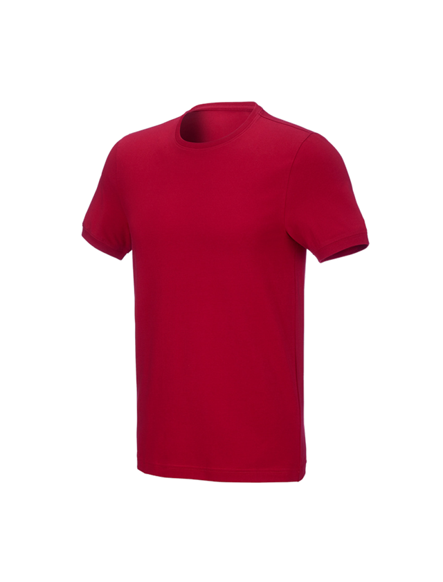 Shirts & Co.: e.s. T-Shirt cotton stretch, slim fit + feuerrot 1