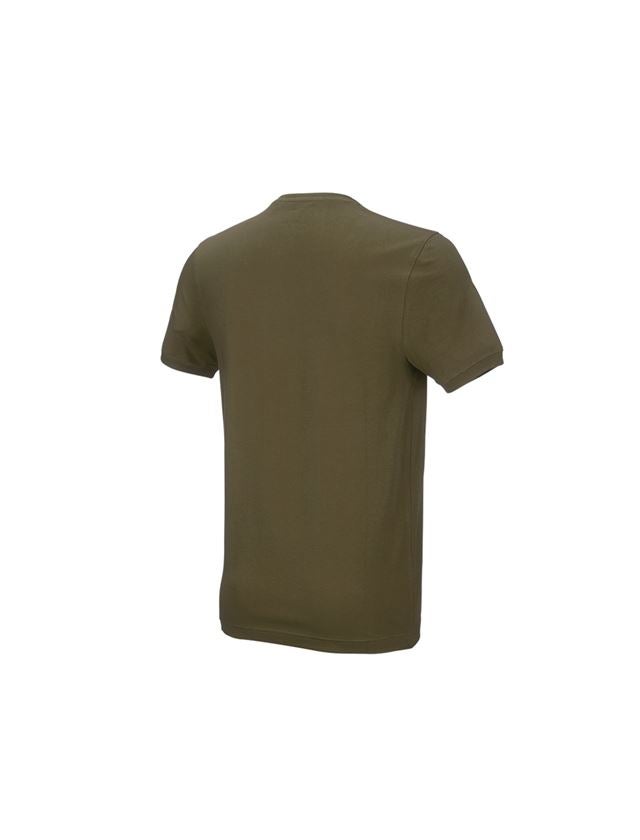 Shirts & Co.: e.s. T-Shirt cotton stretch, slim fit + schlammgrün 2