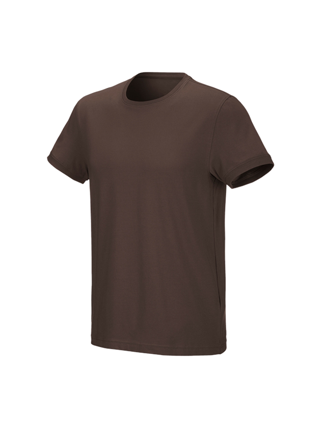 Shirts, Pullover & more: e.s. T-shirt cotton stretch + chestnut 1