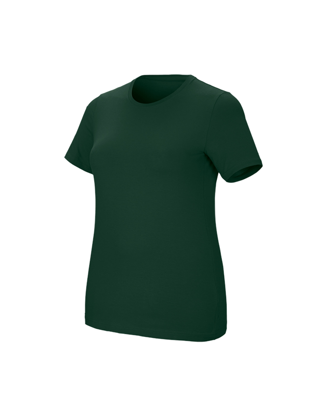 Shirts, Pullover & more: e.s. T-shirt cotton stretch, ladies', plus fit + green 1
