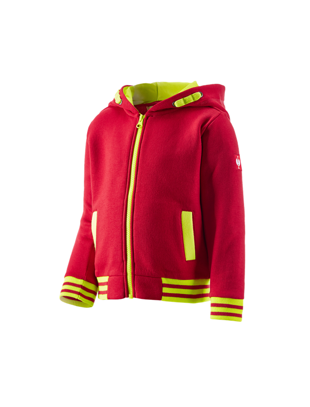 Shirts, Pullover & more: Hoody sweatjacket e.s.motion 2020, children's + fiery red/high-vis yellow