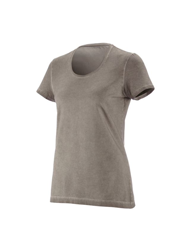 Shirts & Co.: e.s. T-Shirt vintage cotton stretch, Damen + taupe vintage 1