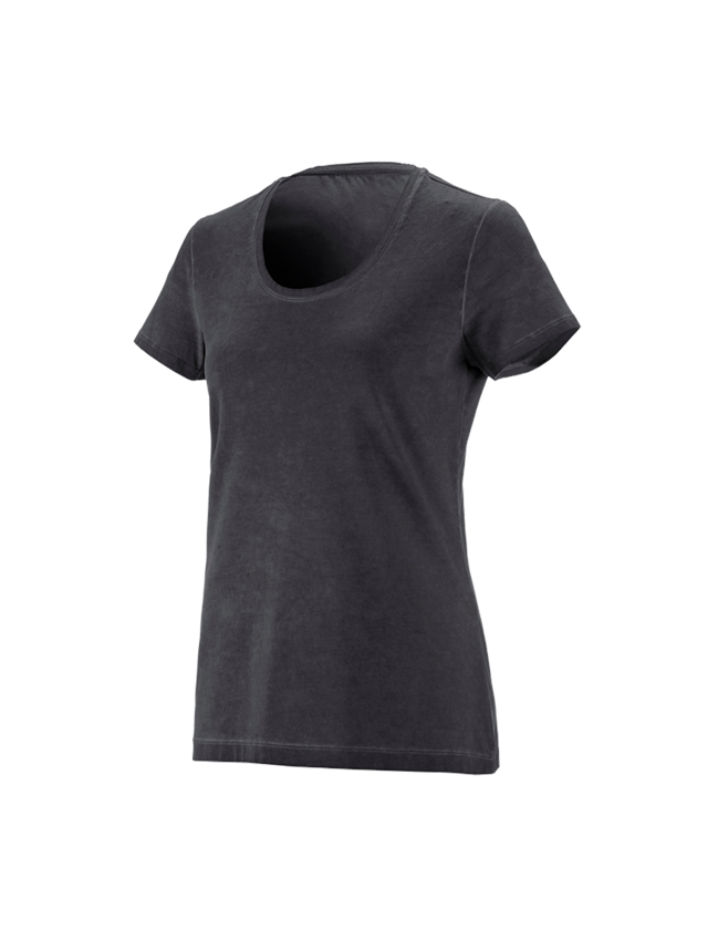 Shirts & Co.: e.s. T-Shirt vintage cotton stretch, Damen + oxidschwarz vintage 1