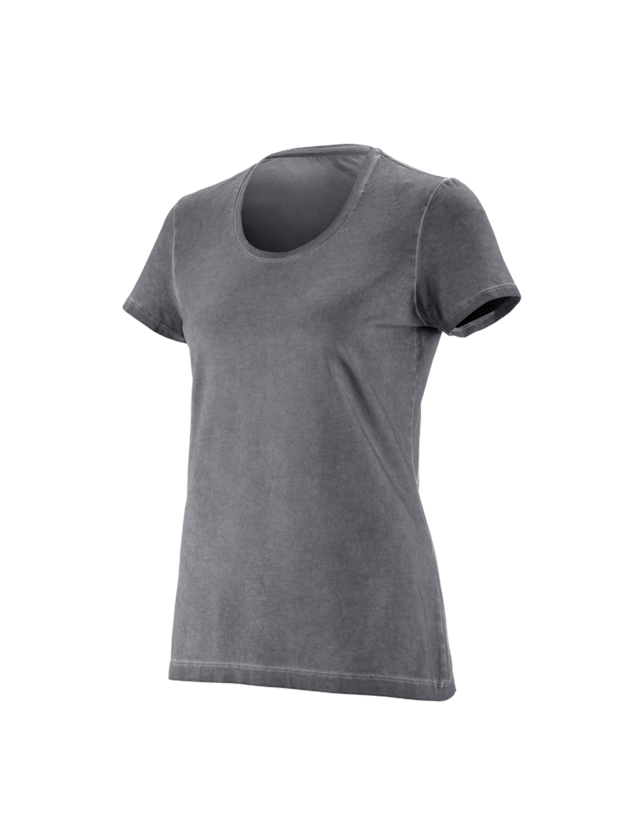 Shirts & Co.: e.s. T-Shirt vintage cotton stretch, Damen + zement vintage
