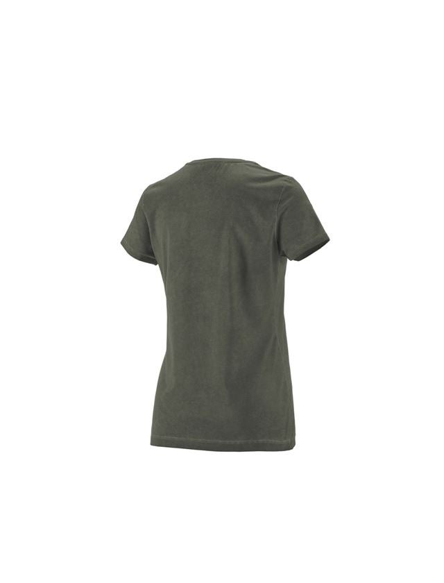 Installateurs / Plombier: e.s. T-Shirt vintage cotton stretch, femmes + vert camouflage vintage 4