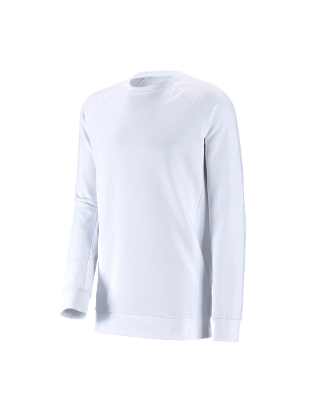 Shirts, Pullover & more: e.s. Sweatshirt cotton stretch, long fit + white 1