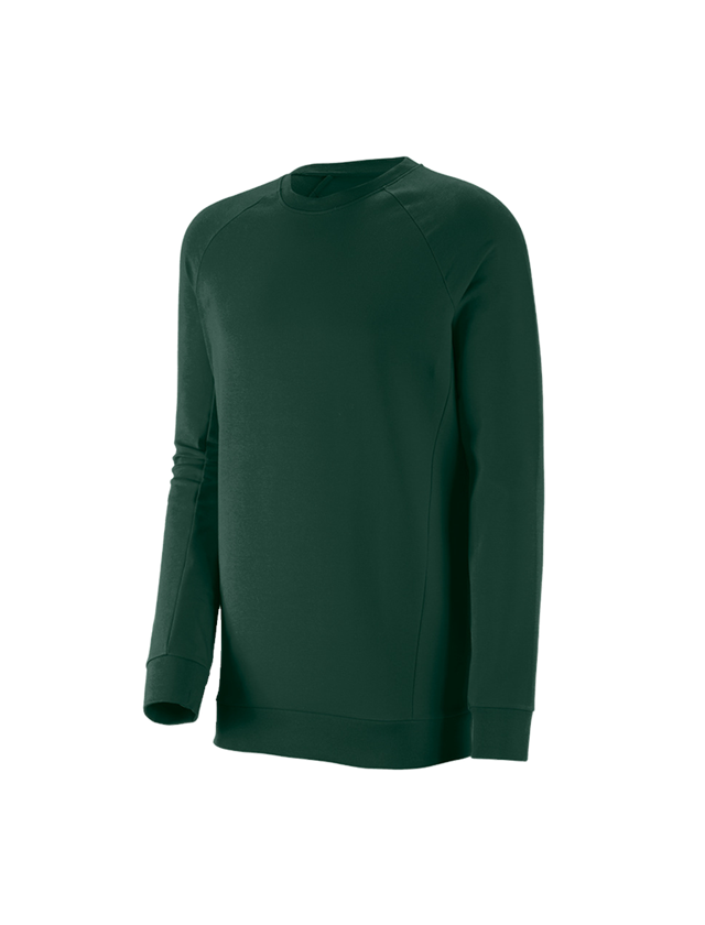 Shirts, Pullover & more: e.s. Sweatshirt cotton stretch, long fit + green 1