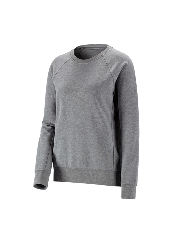 Hauts: e.s. Sweatshirt cotton stretch, femmes + gris mélange