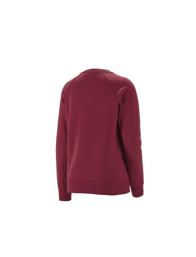 Hauts: e.s. Sweatshirt cotton stretch, femmes + bordeaux 1