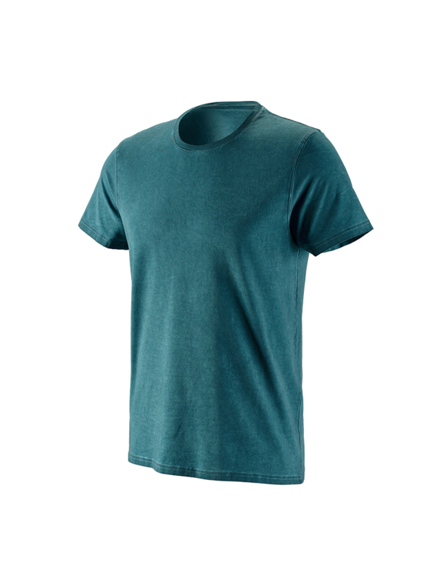 Shirts & Co.: e.s. T-Shirt vintage cotton stretch + dunkelcyan vintage 2