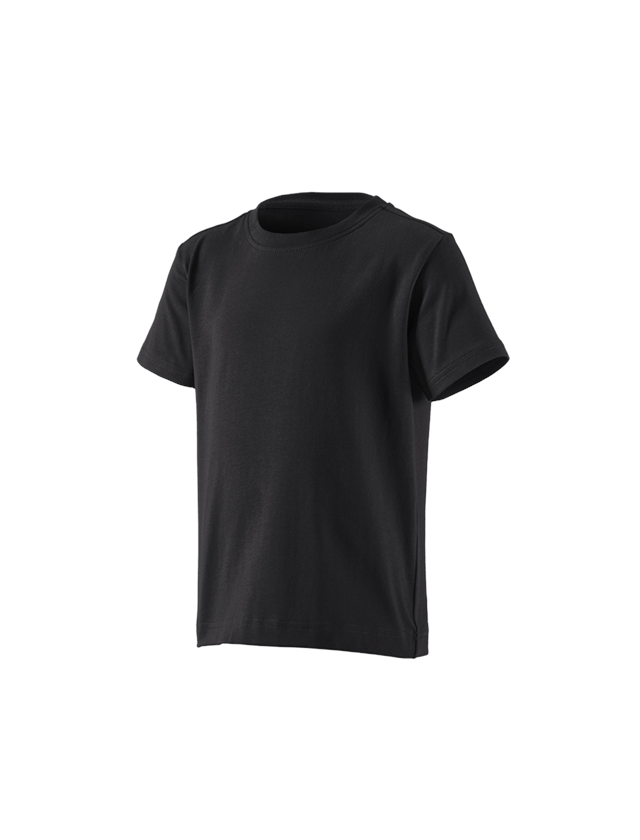 Hauts: e.s. T-shirt cotton stretch, enfants + noir 1