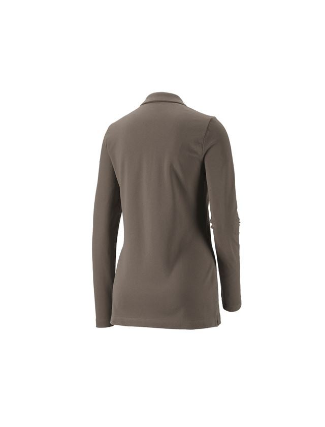 Shirts & Co.: e.s. Piqué-Polo Longsleeve cotton stretch,Damen + stein 1