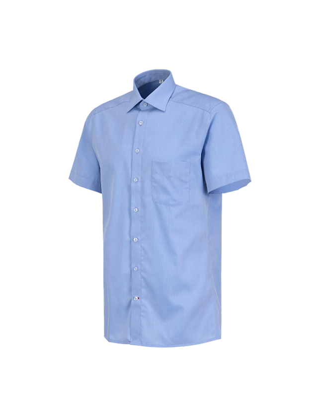 Shirts, Pullover & more: Business shirt e.s.comfort, short sleeved + lightblue melange