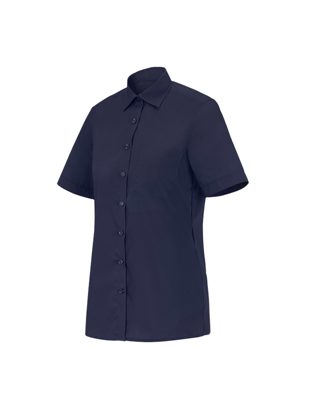 Shirts & Co.: e.s. Servicebluse kurzarm + dunkelblau