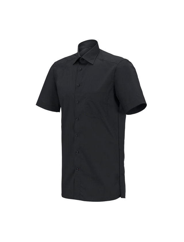 Shirts & Co.: e.s. Servicehemd kurzarm + schwarz