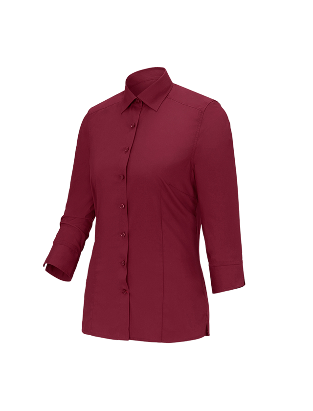 Shirts & Co.: Business Bluse e.s.comfort, 3/4-Arm + rubin