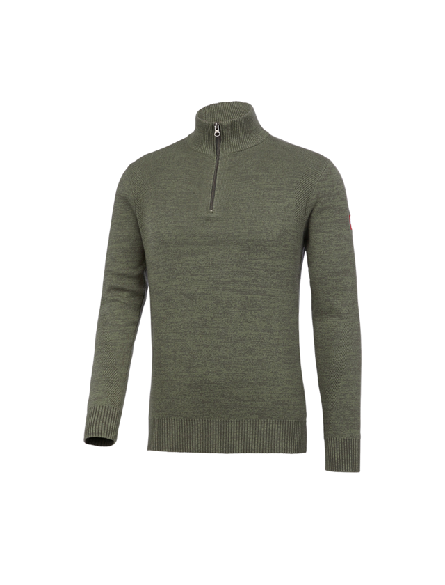 Shirts, Pullover & more: e.s. Knitted troyer + thyme melange 2