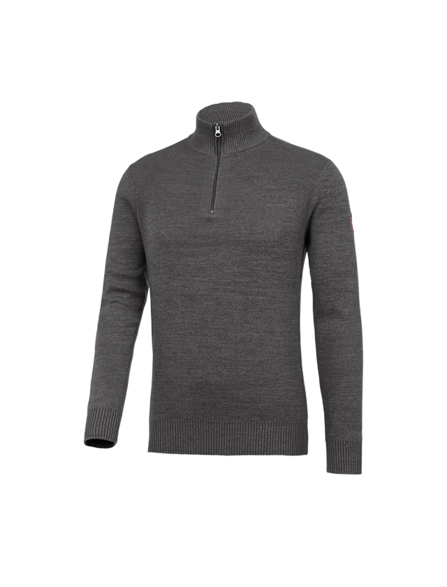 Shirts, Pullover & more: e.s. Knitted troyer + titanium melange 1
