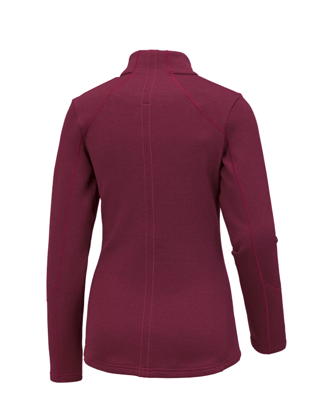 Work Jackets: e.s. Functional sweat jacket melange, ladies' + berry melange 1