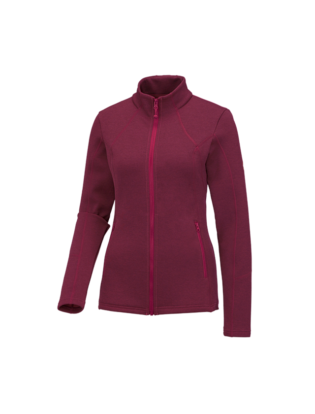 Work Jackets: e.s. Functional sweat jacket melange, ladies' + berry melange