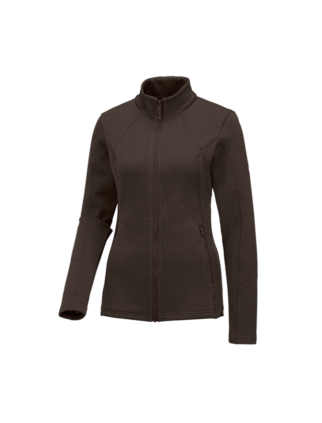 Work Jackets: e.s. Functional sweat jacket melange, ladies' + chestnut melange
