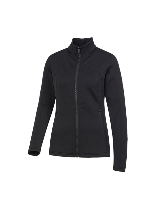 Work Jackets: e.s. Functional sweat jacket melange, ladies + black