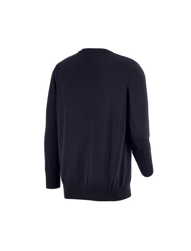Topics: e.s. Knitted pullover, round neck + navy 1