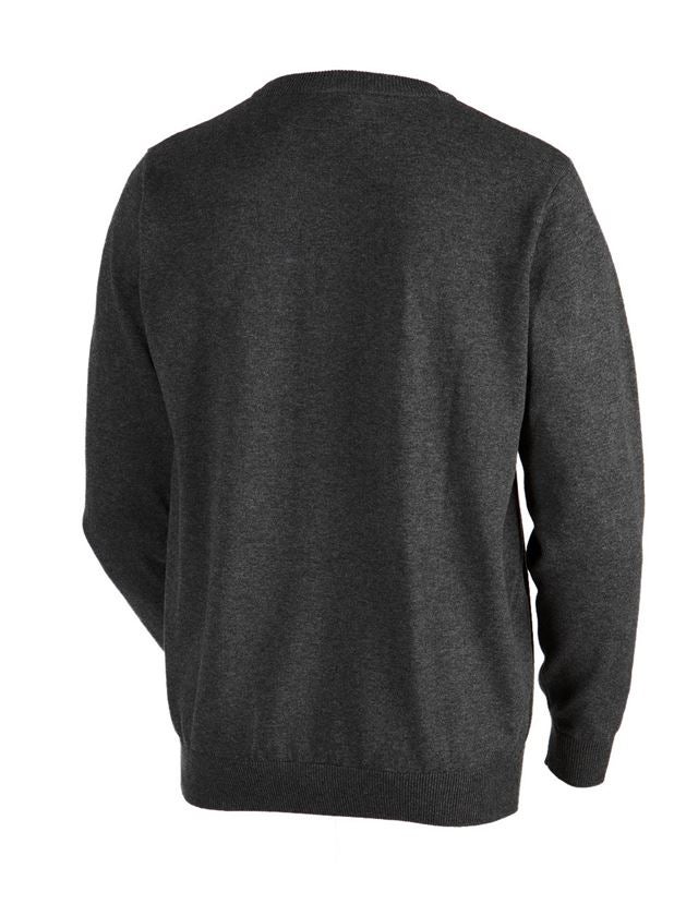 Shirts & Co.: e.s. Strickpullover, rundhals + graphit melange 1