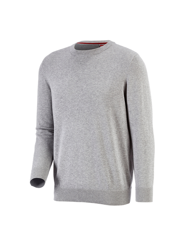 Shirts & Co.: e.s. Strickpullover, rundhals + grau melange 1