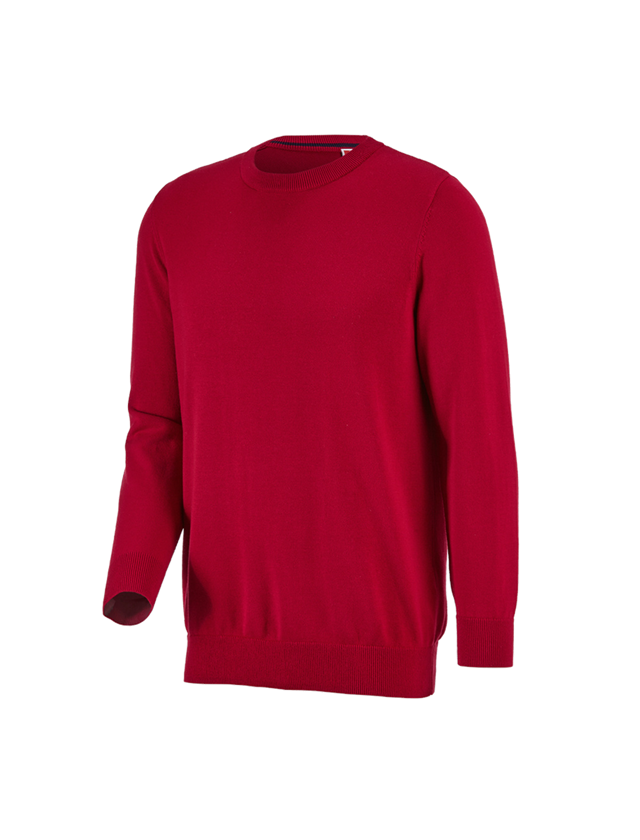Shirts, Pullover & more: e.s. Knitted pullover, round neck + red