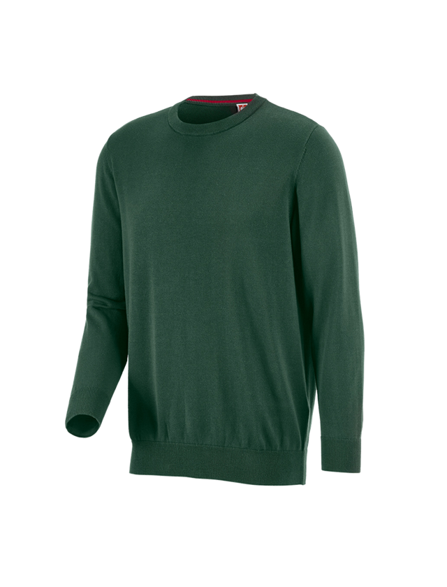Plumbers / Installers: e.s. Knitted pullover, round neck + green
