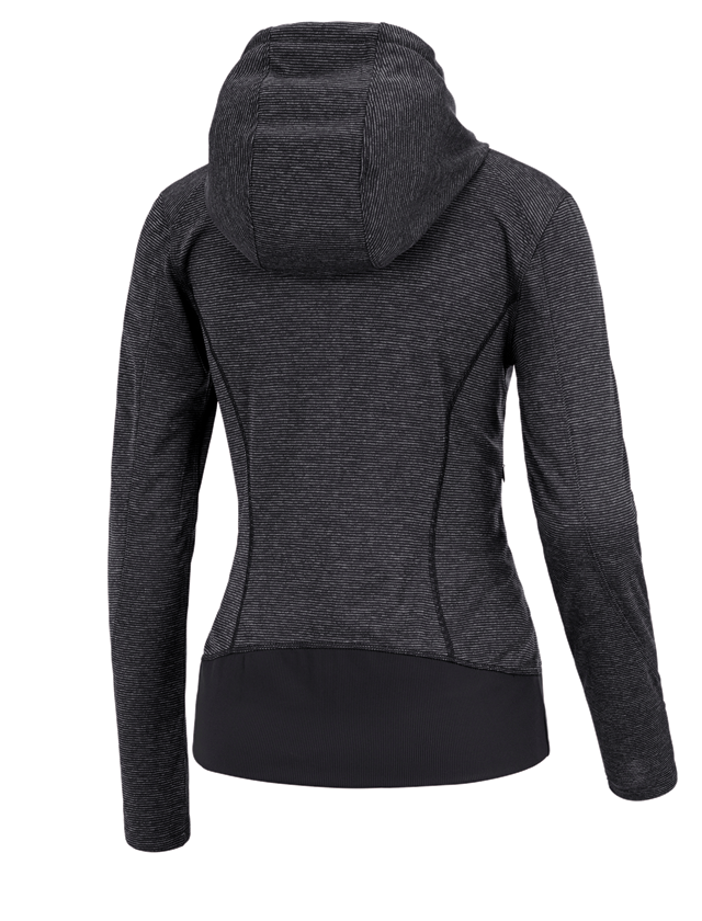 Work Jackets: e.s. Functional hooded jacket stripe, ladies' + black 1