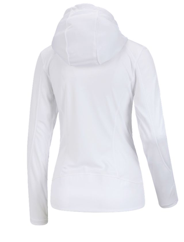 Work Jackets: e.s. Functional hooded jacket stripe, ladies' + white 1