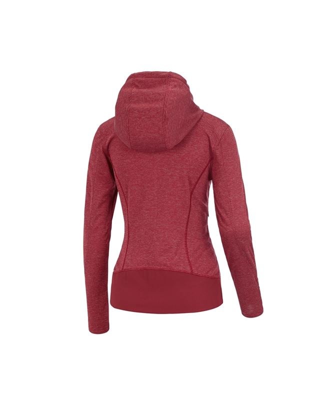 Work Jackets: e.s. Functional hooded jacket stripe, ladies' + fiery red 1