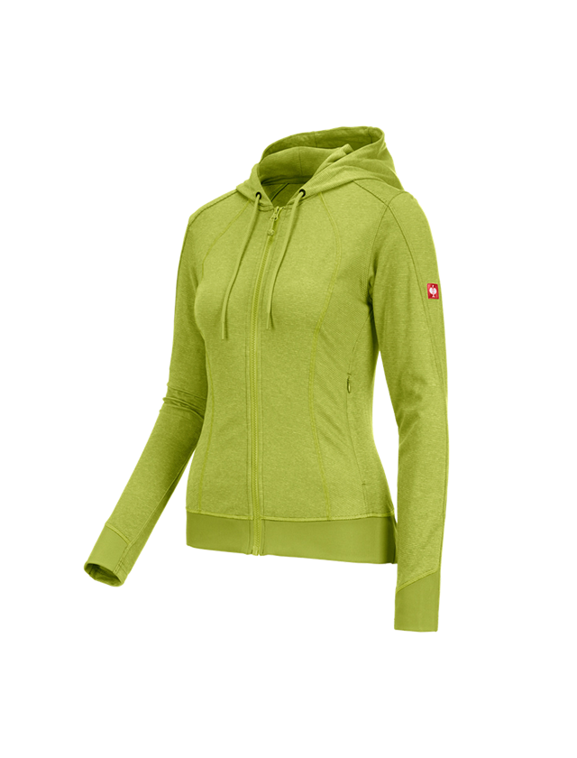 Work Jackets: e.s. Functional hooded jacket stripe, ladies' + maygreen