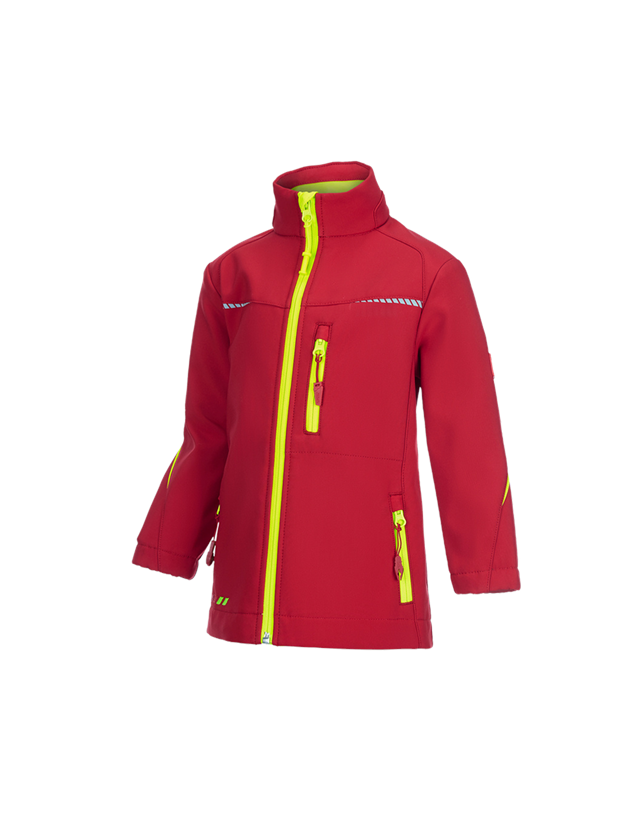 Jackets: Softshell jacket e.s.motion 2020, children's + fiery red/high-vis yellow 2