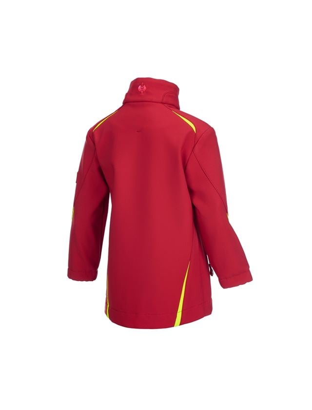 Jackets: Softshell jacket e.s.motion 2020, children's + fiery red/high-vis yellow 3