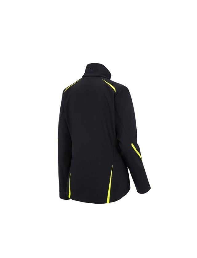 Work Jackets: Softshell jacket e.s.motion 2020, ladies' + black/high-vis yellow/high-vis orange 3