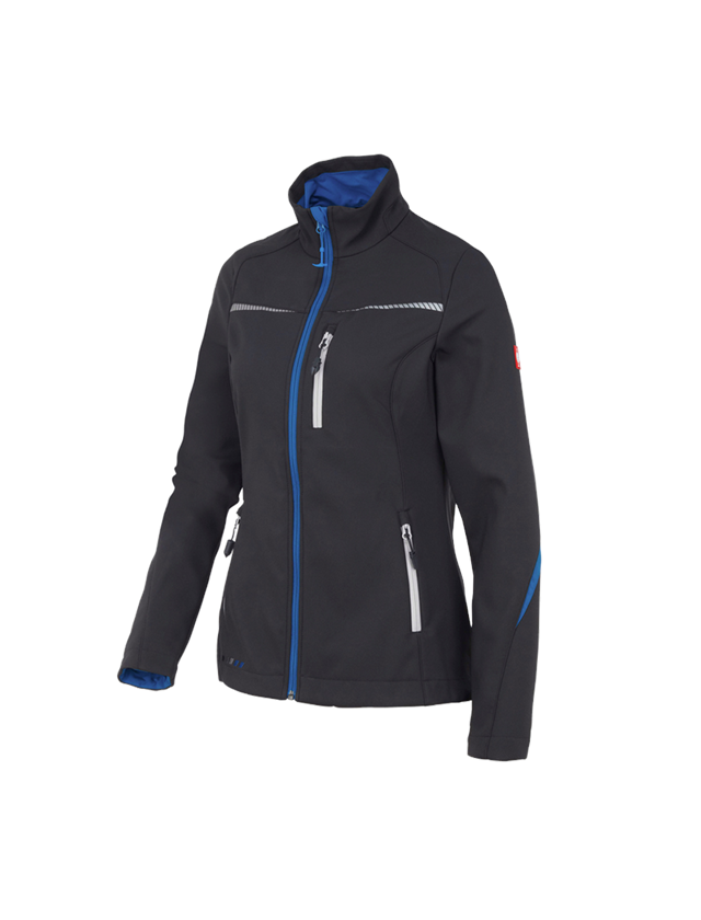 Work Jackets: Softshell jacket e.s.motion 2020, ladies' + graphite/gentian blue 2