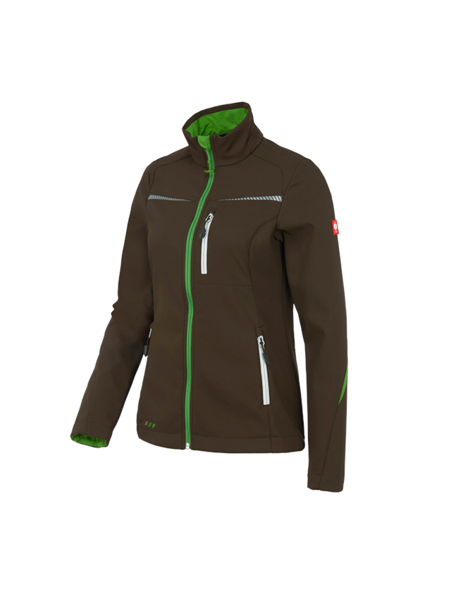 Work Jackets: Softshell jacket e.s.motion 2020, ladies' + chestnut/sea green 2