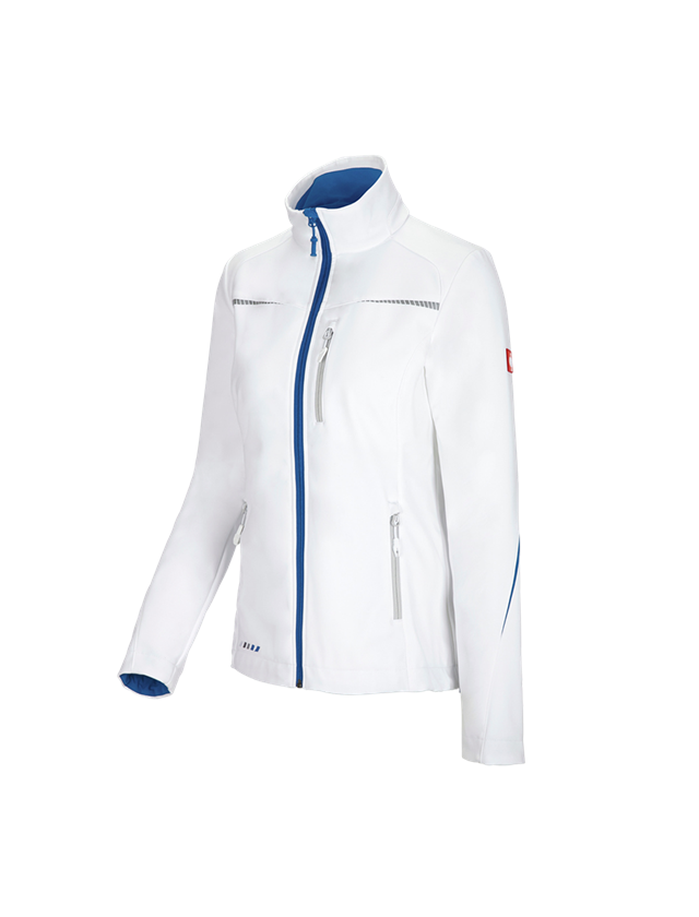 Work Jackets: Softshell jacket e.s.motion 2020, ladies' + white/gentian blue 2