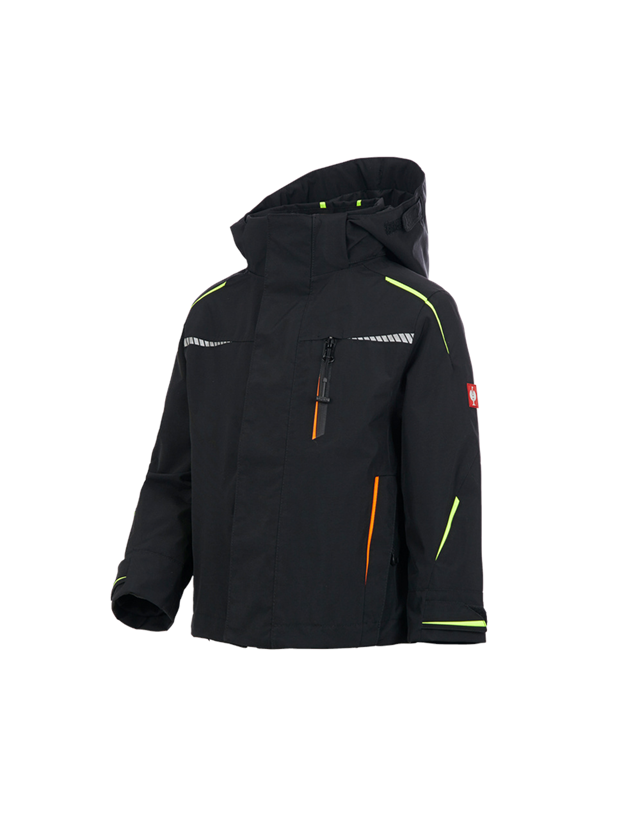 Jackets: 3 in 1 functional jacket e.s.motion 2020,  childr. + black/high-vis yellow/high-vis orange
