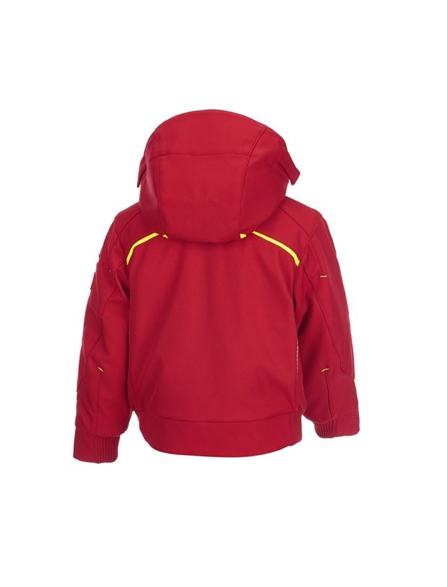 Jackets: Winter softshell jacket e.s.motion 2020,children's + fiery red/high-vis yellow 3