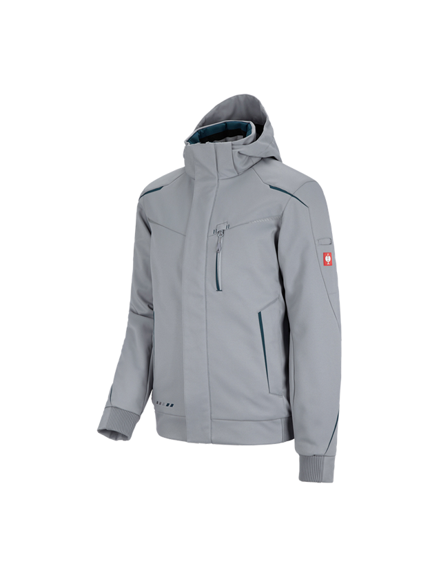 Work Jackets: Winter softshell jacket e.s.motion 2020, men's + platinum/seablue 2