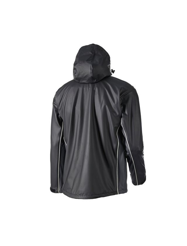 Work Jackets: Rain jacket flexactive + black/grey 2