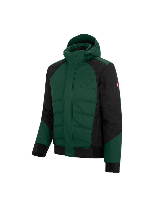Work Jackets: Winter softshell jacket e.s.vision + green/black 2