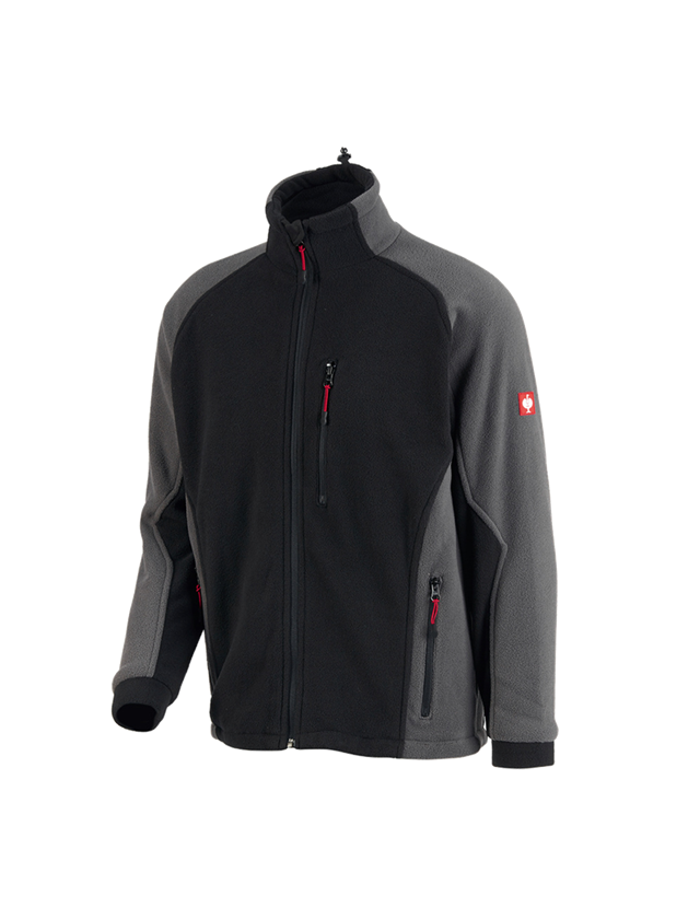 Work Jackets: Functional fleece jacket dryplexx® wind + black/anthracite 2